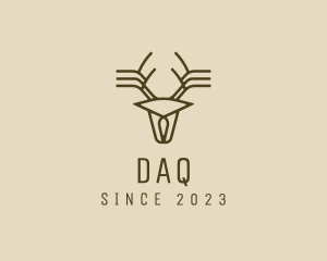 Minimalist Stag Deer Antlers Logo