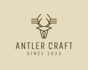 Antlers - Minimalist Stag Deer Antlers logo design