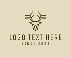 Minimalist Stag Deer Antlers Logo