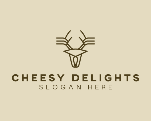 Minimalist Stag Deer Antlers logo design