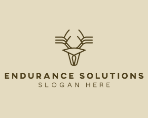 Minimalist Stag Deer Antlers logo design