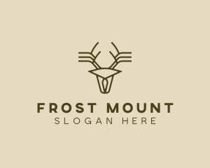 Minimalist Stag Deer Antlers logo design