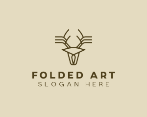 Minimalist Stag Deer Antlers logo design