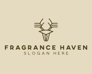 Minimalist Stag Deer Antlers logo design