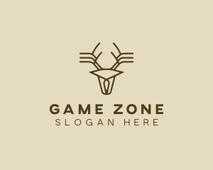 Minimalist Stag Deer Antlers logo design