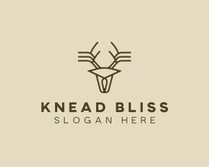 Minimalist Stag Deer Antlers logo design