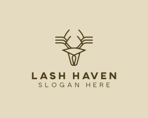 Minimalist Stag Deer Antlers logo design