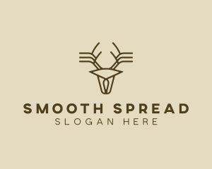 Minimalist Stag Deer Antlers logo design