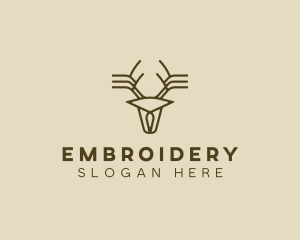 Minimalist Stag Deer Antlers logo design