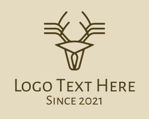 Forest Animal - Minimalist Stag Deer Antlers logo design