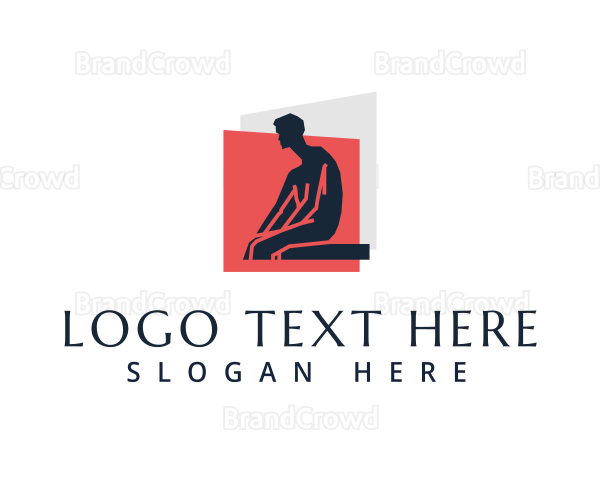 Slouched Man Silhouette Logo