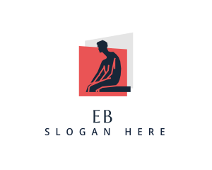 Photograher - Slouched Man Silhouette logo design
