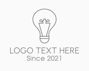 Inventor - Gray Light Bulb logo design