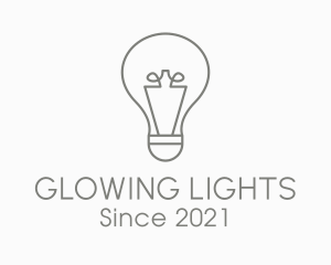 Gray Light Bulb logo design