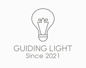 Gray Light Bulb logo design