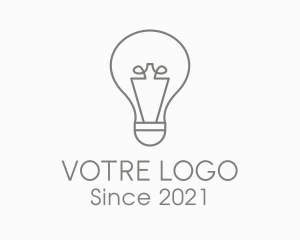Light - Gray Light Bulb logo design