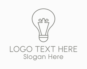 Gray Light Bulb Logo