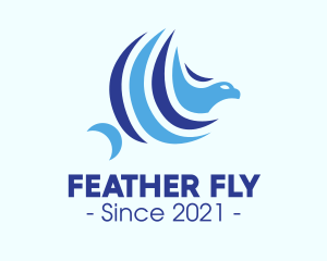 Blue Flying Bird  logo design