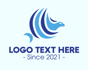 Modern - Blue Flying Bird logo design