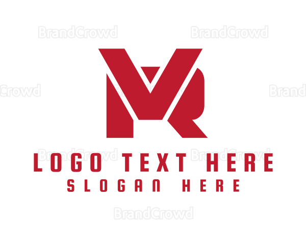 Modern Minimalist Letter VR Logo
