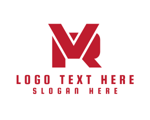 Letter Vr - Modern Minimalist Letter VR logo design