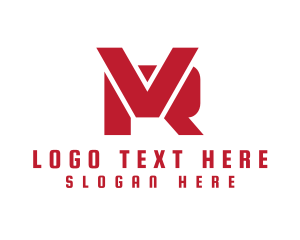 Red - Modern Minimalist Letter VR logo design