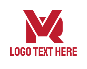 Vr - Red VR Monogram logo design
