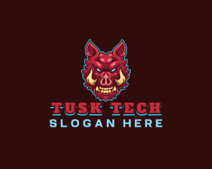 Tusk - Gaming Wild Boar logo design