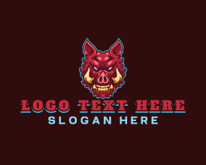 Pig - Gaming Wild Boar logo design