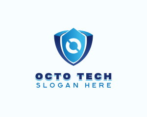 Tech Shield Letter O  logo design