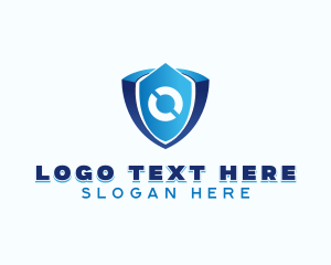 App - Tech Shield Letter O logo design