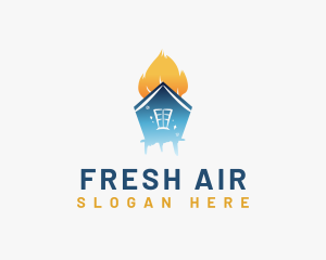 Cooling Flame House logo design