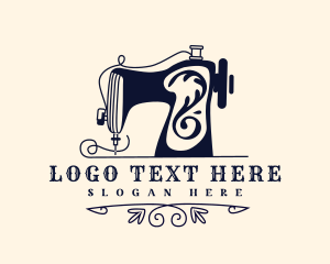 Quilting - Retro Sewing Machine logo design