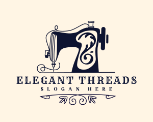 Retro Sewing Machine logo design