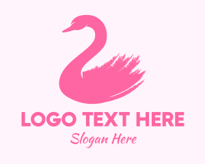 Brushstroke - Pink Swan Brushstroke logo design