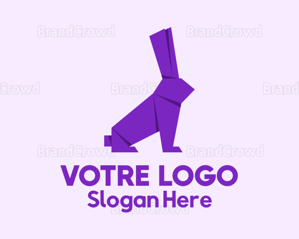 Purple Rabbit Origami Logo