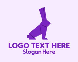 Origami - Purple Rabbit Origami logo design
