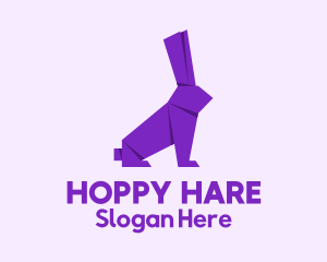 Purple Rabbit Origami logo design
