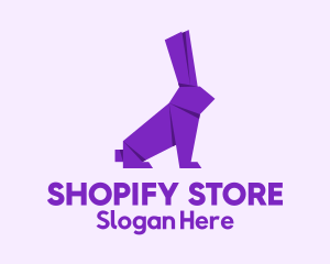 Purple Rabbit Origami logo design