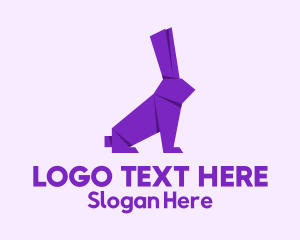 Purple Rabbit Origami Logo