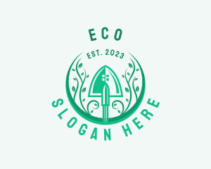 Shovel Gardening Eco logo design