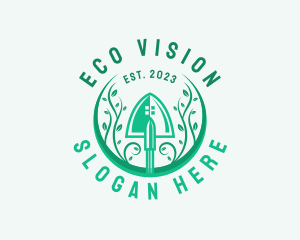 Shovel Gardening Eco logo design