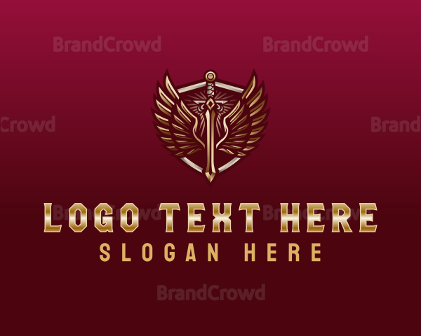 Medieval Wing Sword Logo