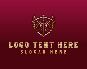 Luxury - Medieval Wing Sword logo design