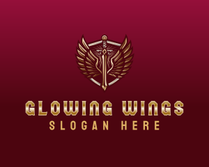 Medieval Wing Sword logo design