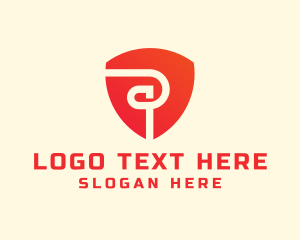Technology - Red Security Letter P logo design
