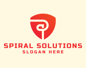 Red Security Letter P logo design