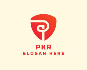 Red Security Letter P logo design