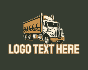 Delivery - Golden Lorry Truck logo design