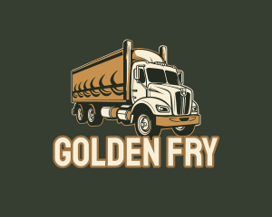 Golden Lorry Truck logo design